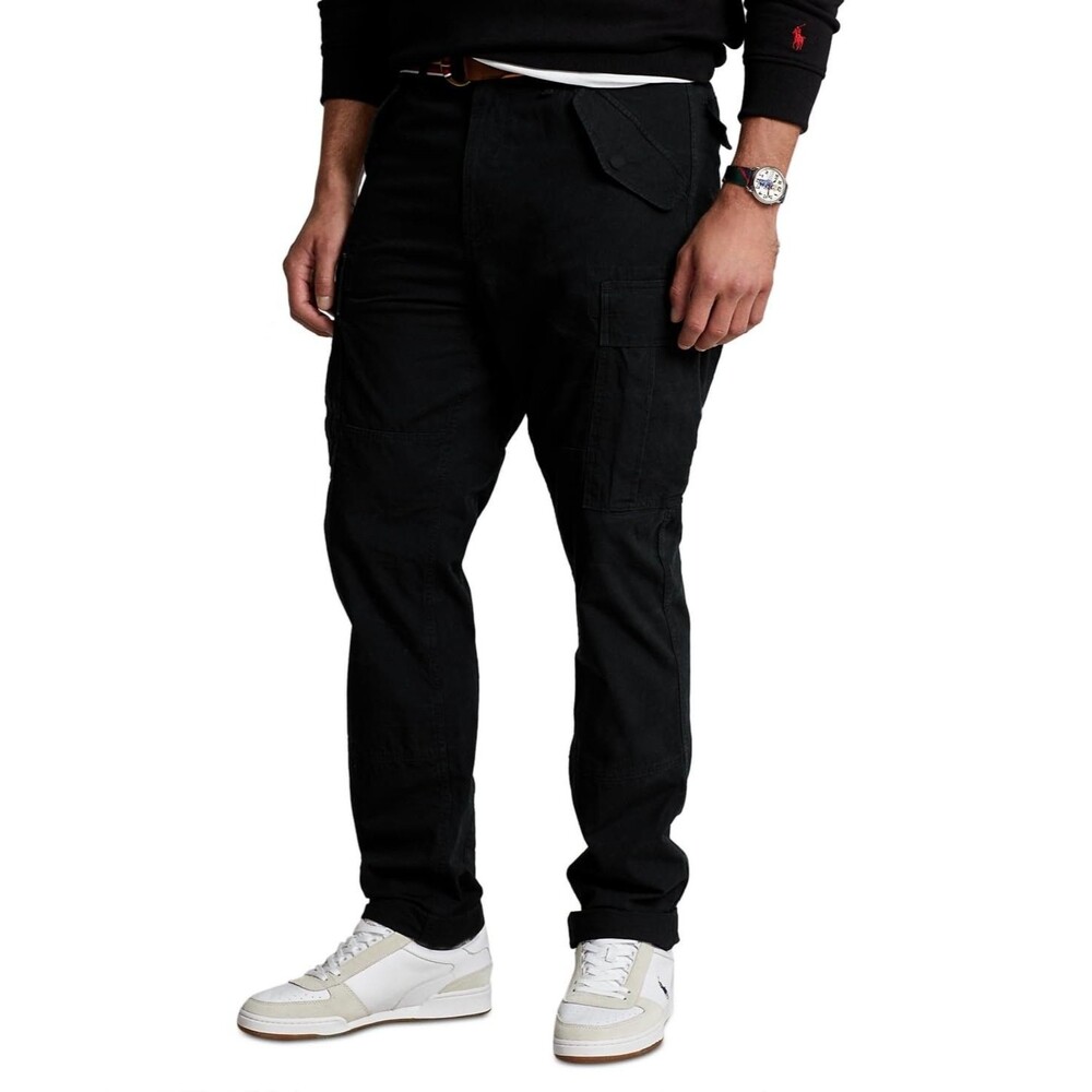 POLO RALPH LAUREN Men's Big & Tall Slub Canvas Classic Fit Cargo Blk 44Bx30